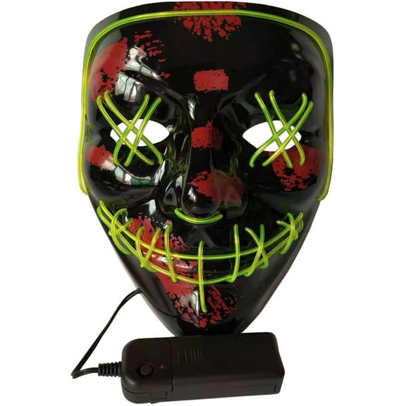 Studio Halloween Purge Light Up Yellow Cross Hatch Eyes Mask Costume Accessory