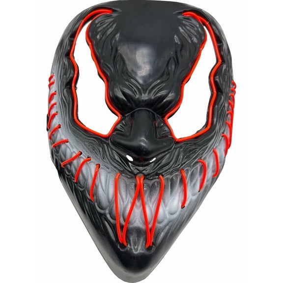 Studio Halloween Symbiote Monster Mask With Red Party Wire EL Light Up Costume Accessory