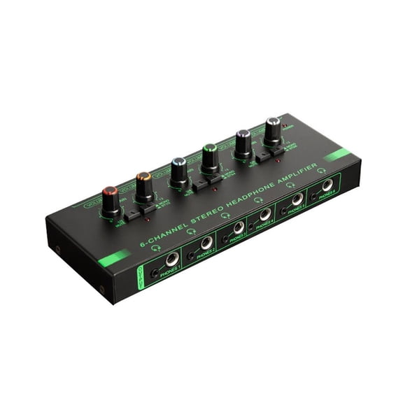 Studio Headphone Amplifiers With Individual Volumes Knobs Mono Stereo Switches 3.5Mm/6.35Mm Jacks For Podcasting Setups