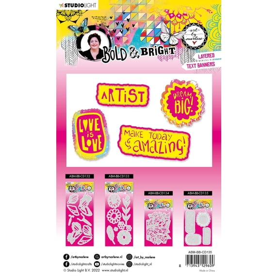 Studio Light ABM Cutting Die Layered Word Banners Bold & Bright 100x160x1mm 1 PC nr.135