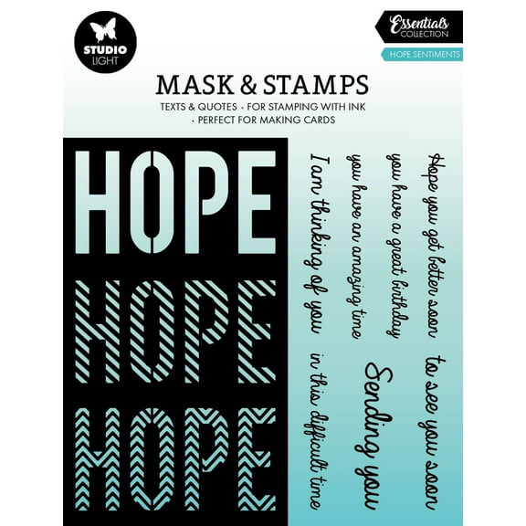 Studio Light Essentials Stencils & Stamps-Nr. 05, Hope Sentiments