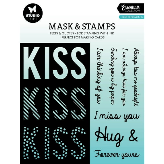Studio Light Essentials Stencils & Stamps-Nr. 06, Kiss Sentiments