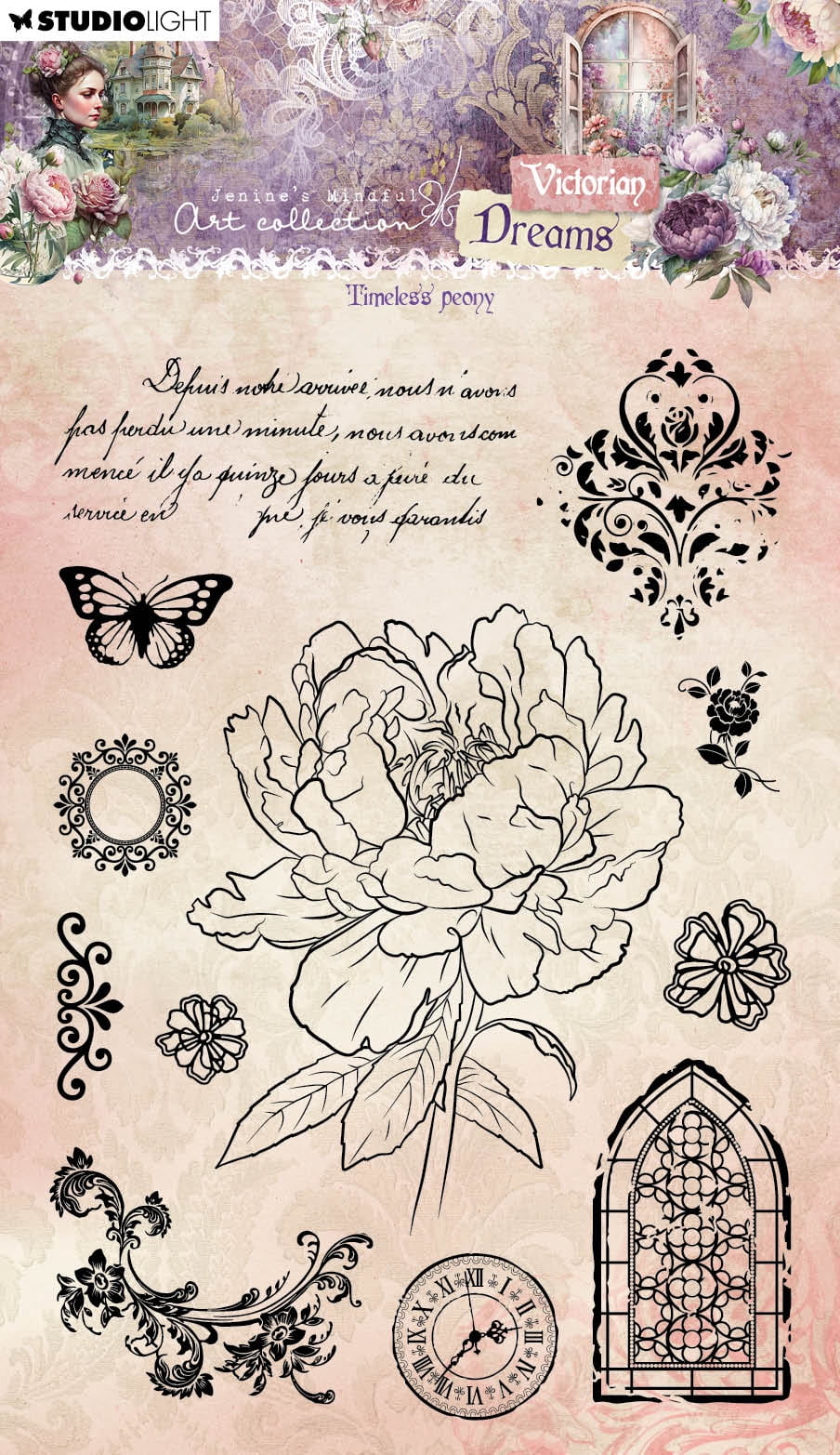 Studio Light Jenine's Mindful Art Clear Stamp-Nr. 610, Timeless Peony ...