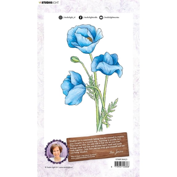 Studio Light Jenine's Mindful Art Clear Stamp Poppy Time to Relax 2.0 148x210mm nr.23