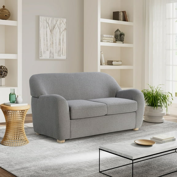 Studio Living Genifer Modern Loveseat 57.1", Gray Boucle Fabric