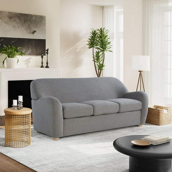 Studio Living Genifer Modern Sofa, Gray Boucle Fabric