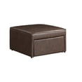 thumbnail image 1 of Studio Living Hadley Modern Storage Ottoman, Chestnut Faux Leather, 1 of 8