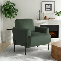 Studio Living Kingston Bohemian Accent Chair, Green Velvet Fabric