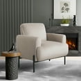 thumbnail image 1 of Studio Living Kingston Bohemian Accent Chair, Taupe Velvet Fabric, 1 of 11
