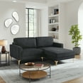 thumbnail image 1 of Studio Living Maryland Sectional Sofa in Black Fabric Upholstery, 1 of 5