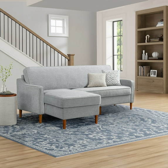 Studio Living Sorrento Sectional Sofa, Light Gray Fabric