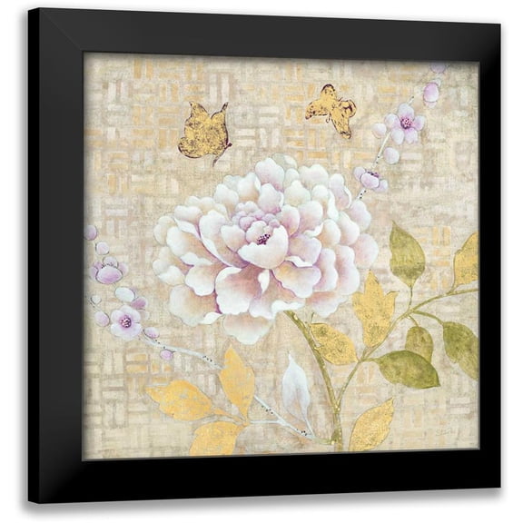 Studio M 12x12 Black Modern Framed Museum Art Print Titled - Chinoiserie Garden 2