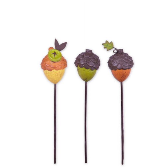 Studio M Gypsy Garden Collection Mini Acorn Picks Set of 3 Assorted