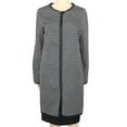 thumbnail image 1 of Studio M NEW Black Women's Size Small S Long Heart-Print Zip-Front Coat, 1 of 2