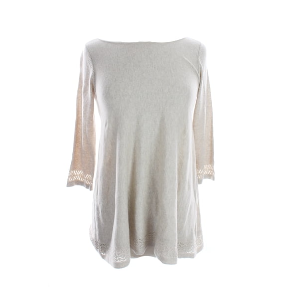 Studio M Oatmeal 3/4-Sleeve Pull Over Sweater S