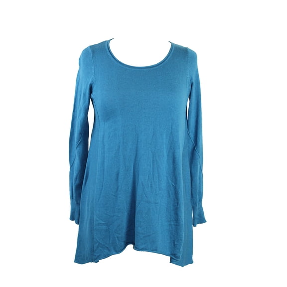 Studio M  Tidal Pool Long-Sleeve Sharkbite-Hem Sweater M