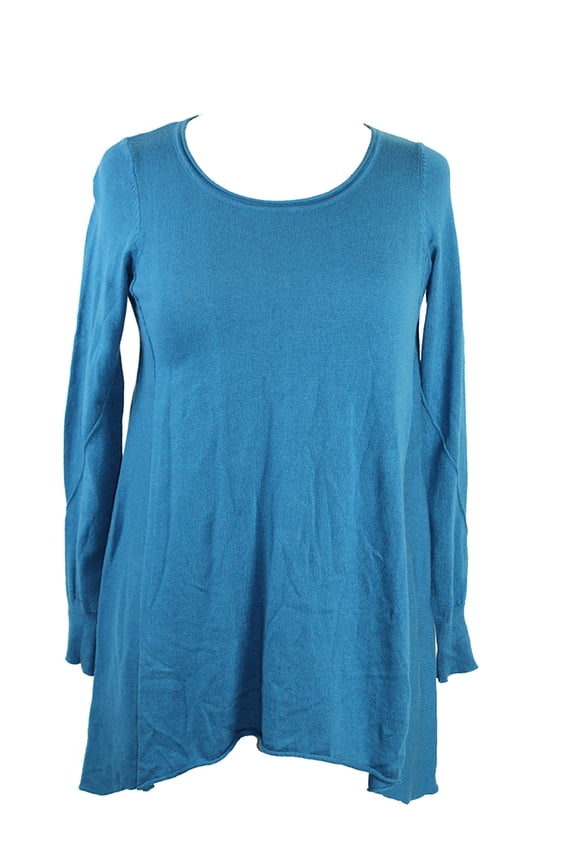 Tidal Pool Long-Sleeve Sharkbite-Hem Sweater XL