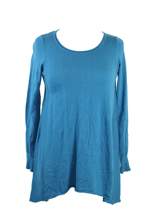 Tidal Pool Long-Sleeve Sharkbite-Hem Sweater XL
