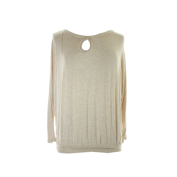 Studio M Womens Beige Dolman Key Hole Knit Top L
