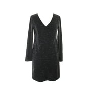 Studio M Womens Black Space-Dye Pocketed Sheath Dress M