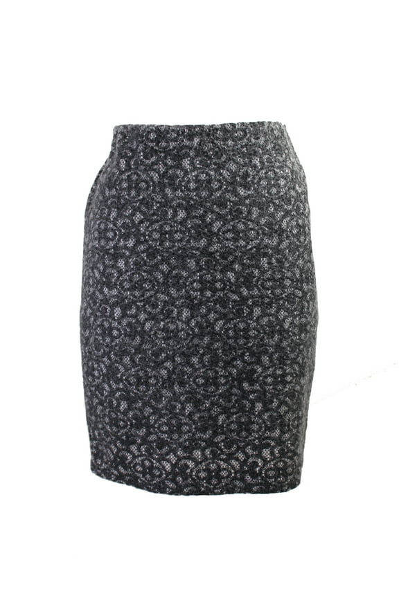 Womens Charcoal Fuzzy Lace Skirt S