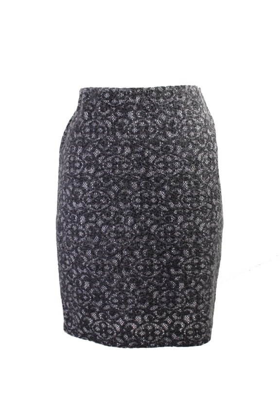 Womens Charcoal Fuzzy Lace Skirt XS