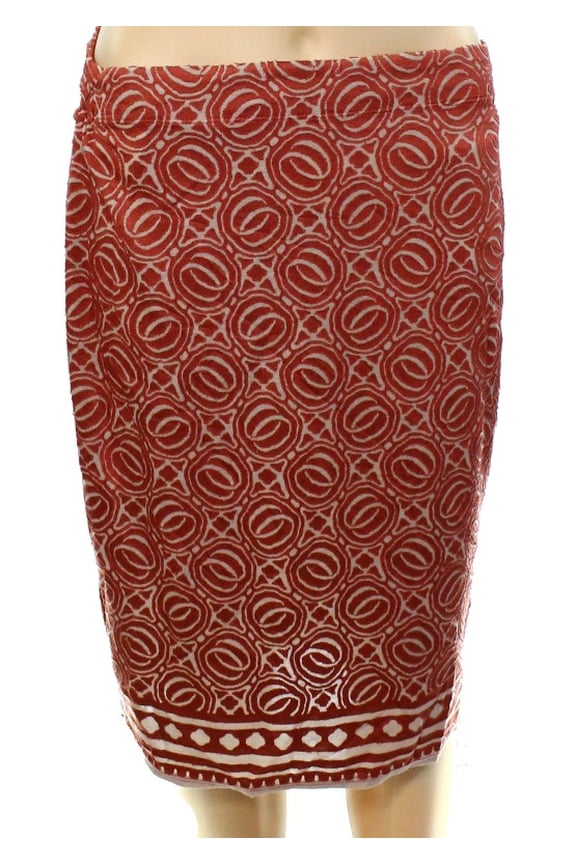 Womens Copper Burnout Pencil Skirt XS