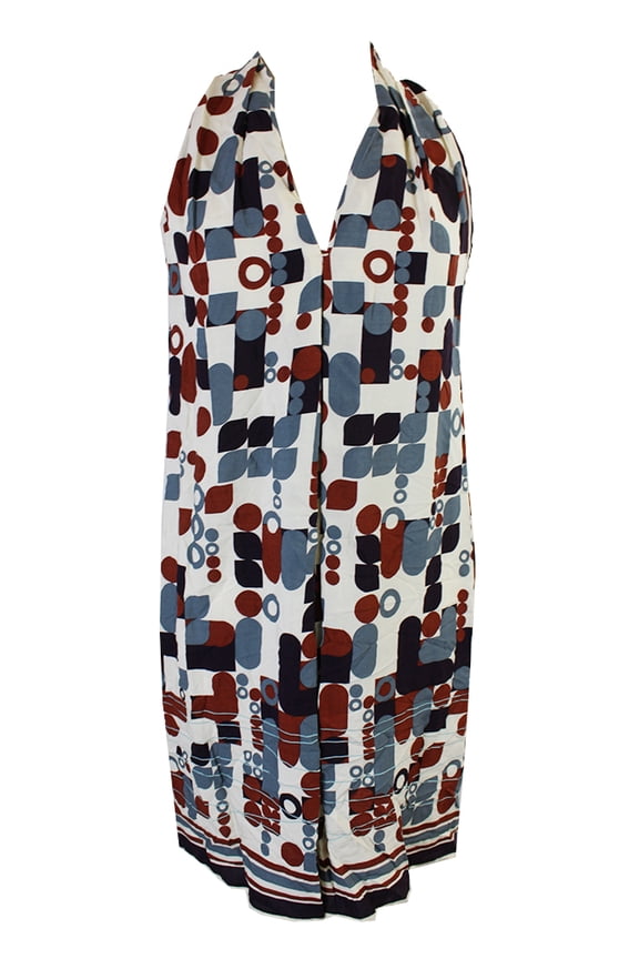 Womens Multi Shawl-Collar Geo-Print Shift Dress XS