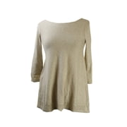 Studio M Womens Oatmeal Scoop Neck Top XS
