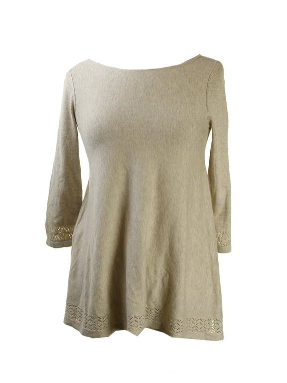 Womens Oatmeal Scoop Neck Top XS