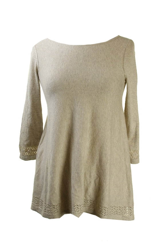 Womens Oatmeal Scoop Neck Top XS