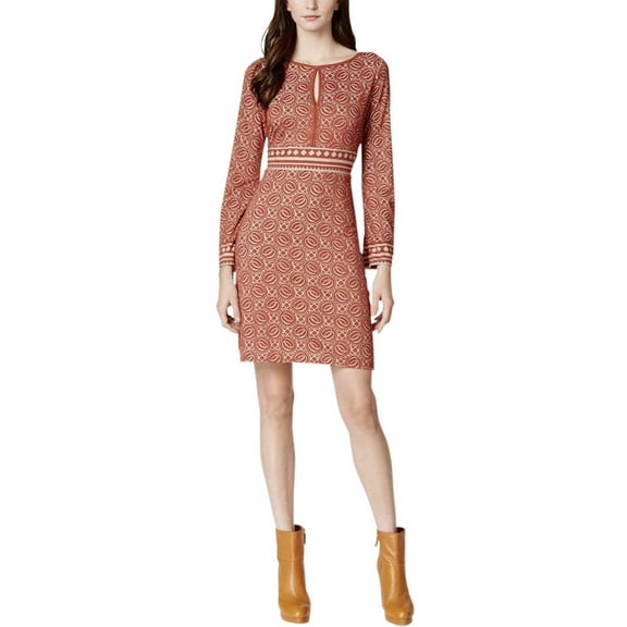 Studio M Womens Textured Keyhole Casual Dress