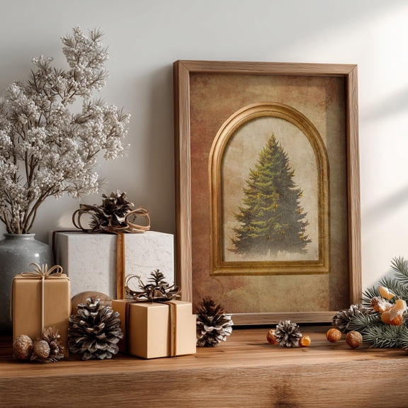 Studio Mcgee Christmas Tree Viral Art Target Evergreen Winter Poster , Poster Print Only