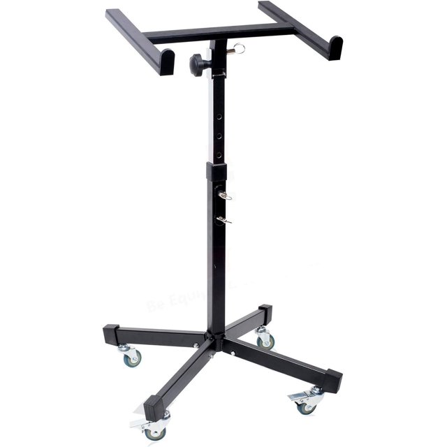 Studio Mixer Stand DJ Cart by Rolling Standing Rack On Casters with