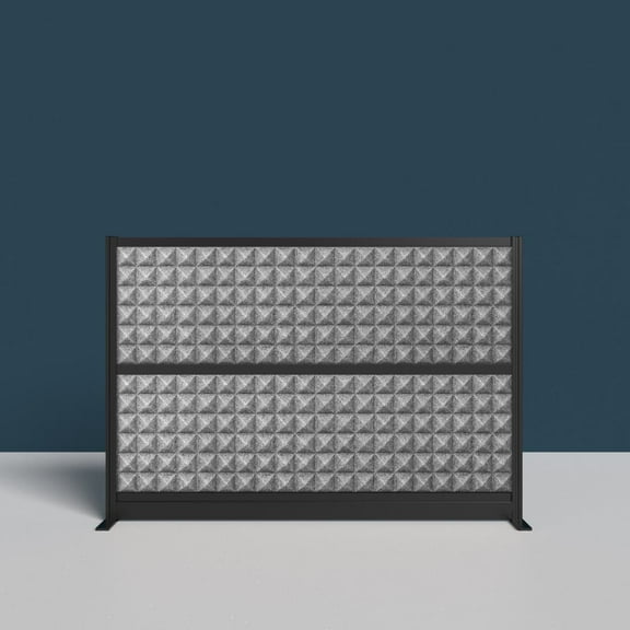 Luxor Studio Modular Wall Room Divider, 70" x 48", Black Frame, Freestanding