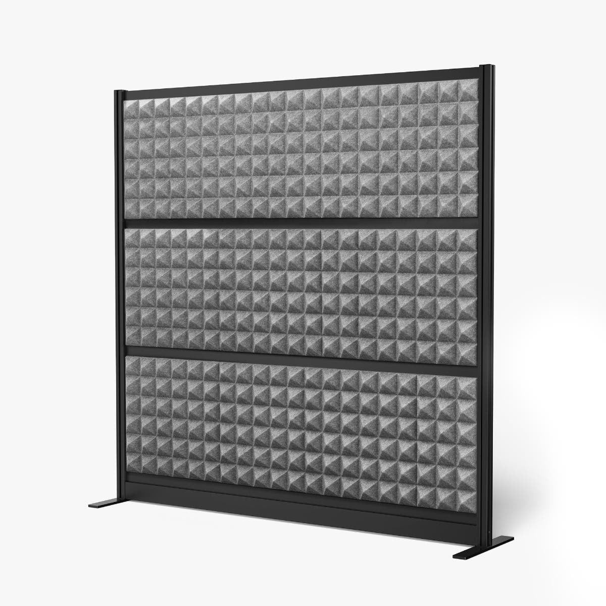 Luxor Studio Modular Wall Room Divider, 70" x 70", Black Frame, Freestanding