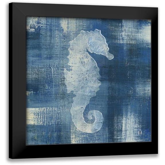 Studio Mousseau 12x12 Black Modern Framed Museum Art Print Titled - Batik Seas I