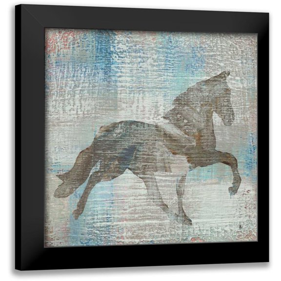Studio Mousseau 12x12 Black Modern Framed Museum Art Print Titled - Cheval II Brown