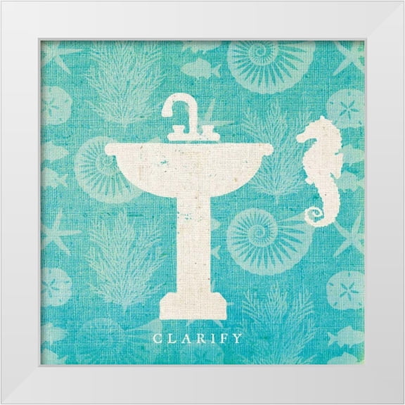 Studio Mousseau 12x12 White Modern Wood Framed Museum Art Print Titled - Pacific Bath II