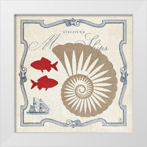 Studio Mousseau 12x12 White Modern Wood Framed Museum Art Print Titled - Pacific Nautilus