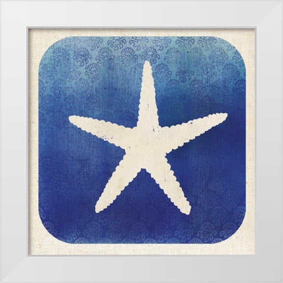 Studio Mousseau 12x12 White Modern Wood Framed Museum Art Print Titled - Watermark Starfish