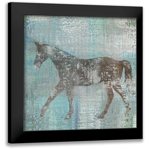 Studio Mousseau 15x15 Black Modern Framed Museum Art Print Titled - Cheval I Flipped Brown