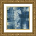 thumbnail image 1 of Studio Mousseau 15x15 Gold Ornate Wood Framed with Double Matting Museum Art Print Titled - Batik Seas I, 1 of 4