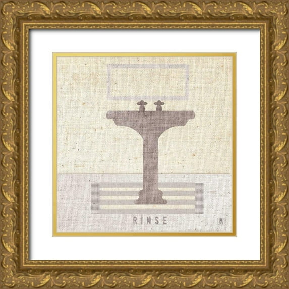 Studio Mousseau 15x15 Gold Ornate Wood Framed with Double Matting Museum Art Print Titled - Soft Cleanse II