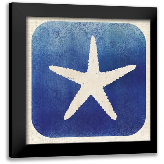 Studio Mousseau 20x20 Black Modern Framed Museum Art Print Titled - Watermark Starfish