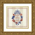 thumbnail image 1 of Studio Mousseau 20x20 Gold Ornate Wood Framed with Double Matting Museum Art Print Titled - Nautical Wisdom III, 1 of 4