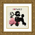 thumbnail image 1 of Studio Mousseau 20x20 Gold Ornate Wood Framed with Double Matting Museum Art Print Titled - Paris Pooch, 1 of 4