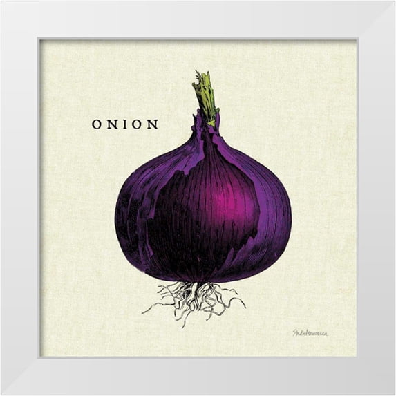 Studio Mousseau 20x20 White Modern Wood Framed Museum Art Print Titled - Linen Vegetable III v2