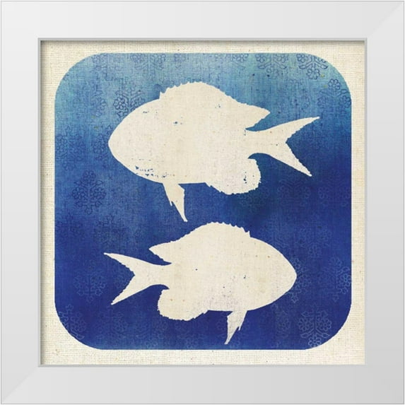 Studio Mousseau 20x20 White Modern Wood Framed Museum Art Print Titled - Watermark Fish