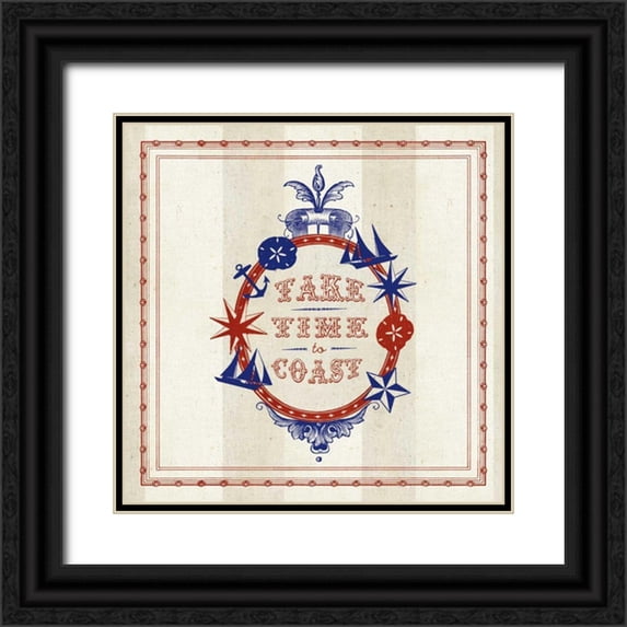 Studio Mousseau 26x26 Black Ornate Wood Framed with Double Matting Museum Art Print Titled - Nautical Wisdom IV